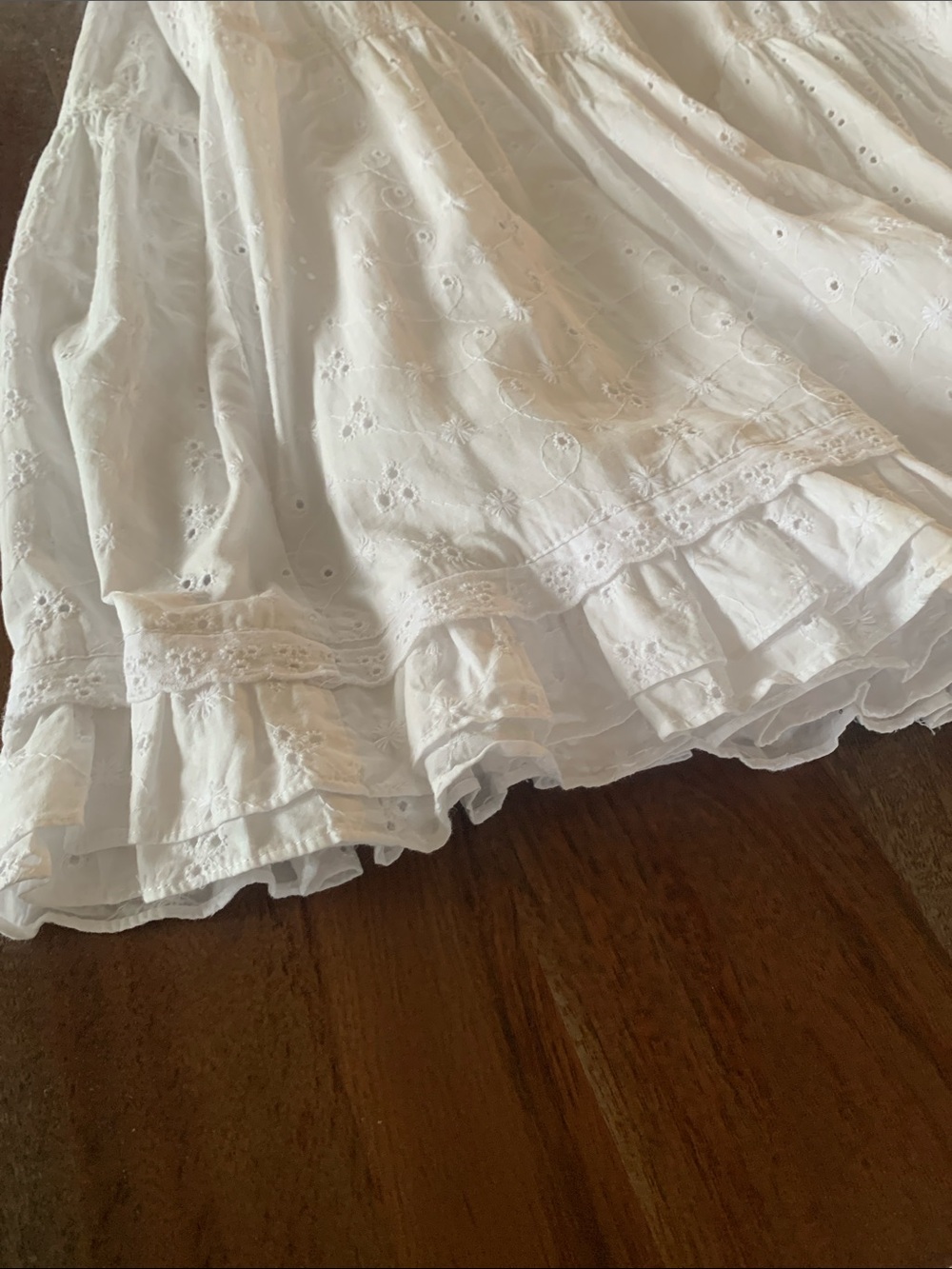 Lauren Ralph Lauren 100% Cotton Tiered Eyelet Lace Midi Skirt, Sz 12 - Picture 6 of 8